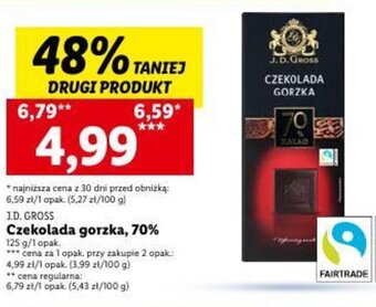 Lidl Czekolada gorzka, 70% 125 g oferta