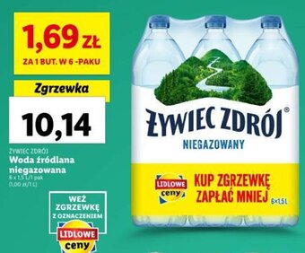 Lidl Woda źródlana niegazowana 6 x 1,5 l oferta