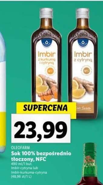 Lidl Sok 100% bezpośrednio tłoczony, NFC 490 ml oferta