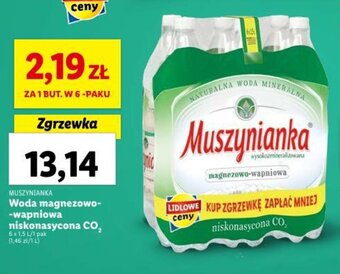 Lidl Woda magnezowo-wapniowa niskonasycona CO₂ 6 x 1,5 l oferta