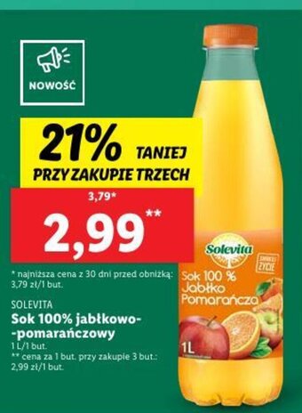 Lidl Sok 100% jabłkowo-pomarańczowy 1 l oferta