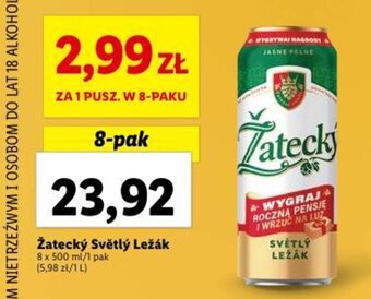 Lidl Žatecký Světlý Ležák 8 x 500 ml oferta