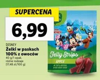 Lidl Żelki w paskach 100% z owoców 40 g oferta