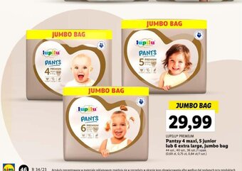 Lidl Pantsy 4 maxi, 5 junior lub 6 extra large, jumbo bag oferta