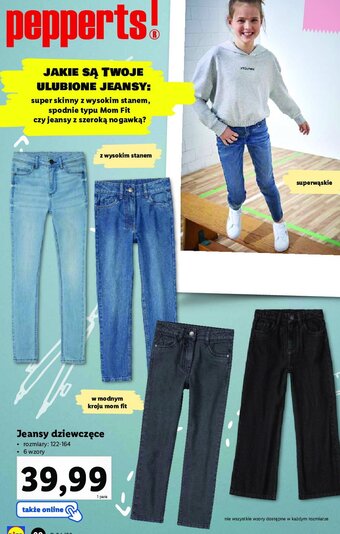 Lidl Jeansy dziewczęce 122-164 oferta