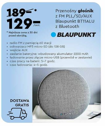 Biedronka Głośnik bt11alu oferta