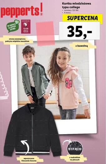 Lidl Pepperts! Kurtka młodzieżowa typu college • rozmiary: 122-164 • 4 wzory oferta