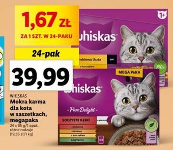Lidl WHISKAS Mokra karma dla kota w saszetkach, megapaka 24 x 85g oferta