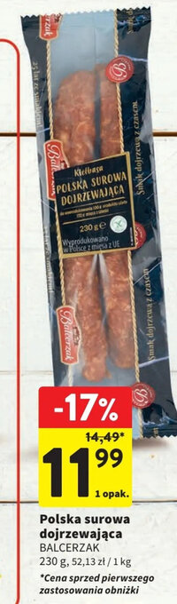 Intermarche Polska surowa dojrzewająca BALCERZAK 230g oferta