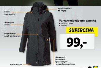 Lidl Parka wodoodporna damska rozmiary: 38-44 oferta