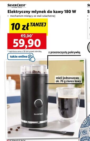 Lidl SILVERCREST Elektryczny młynek do kawy 180W oferta