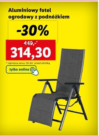 Aluminiowy fotel ogrodowy z podnóżkiem
