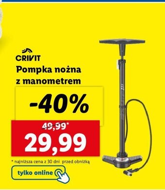 Lidl CRIVIT Pompka nożna z manometrem oferta