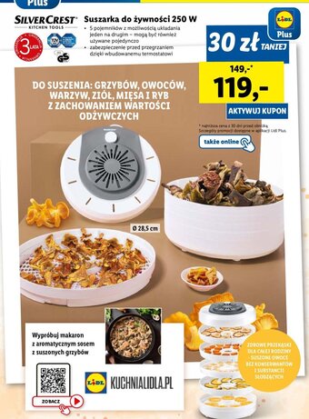Lidl SILVERCREST Suszarka do żywności 250 W oferta