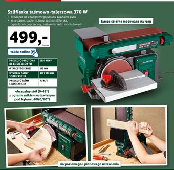 Lidl PARKSIDE Szlifierka taśmowo-talerzowa 370 W oferta