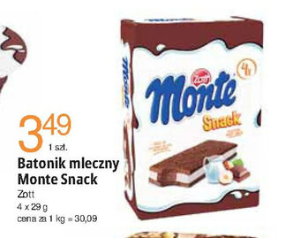 E.Leclerc Zott Batonik mleczny Monte Snack oferta
