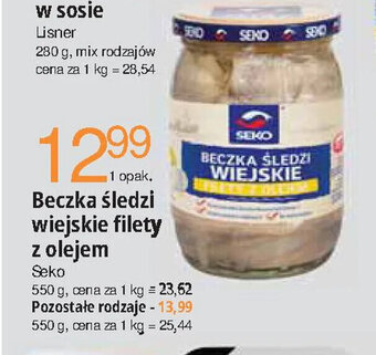 E.Leclerc SEKO Beczka śledzi wiejskie filety z olejem 550g oferta