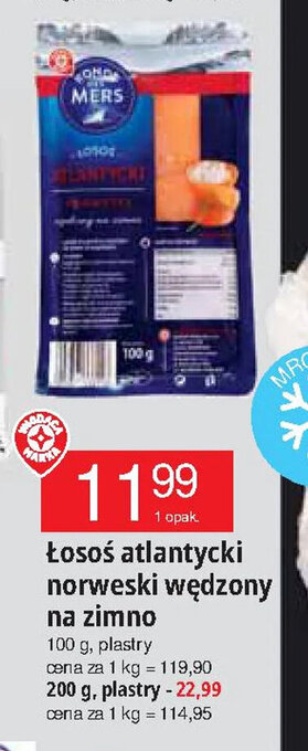 E.Leclerc Mers Łosoś atlantycki norweski wędzony na zimno 100g oferta