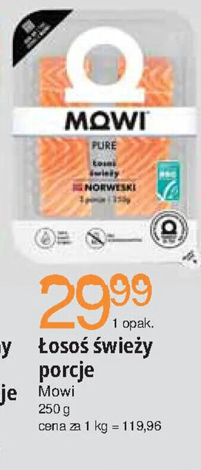 E.Leclerc Mowi Łosoś świeży porcje 250g oferta