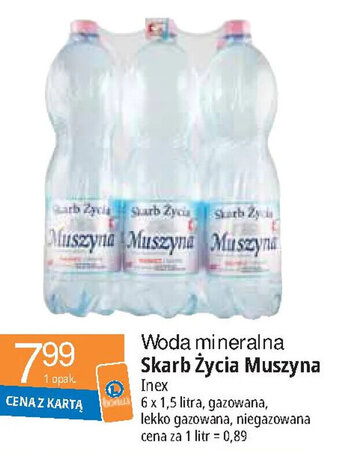 E.Leclerc Woda mineralna Skarb Życia Muszyna 6 x 1,5 l oferta