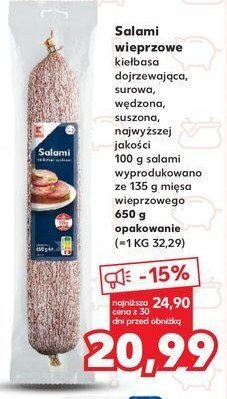 Kaufland Salami wieprzowe oferta