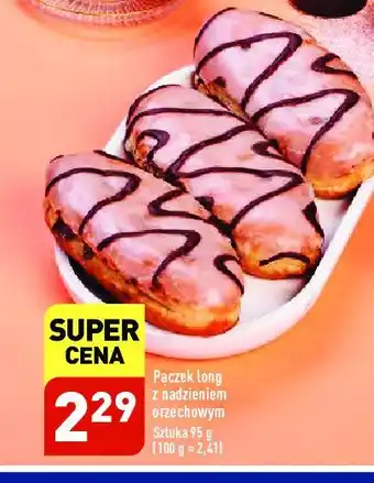 Biedronka Pączek long z nadzieniem czekoladowo - orzechowym oferta