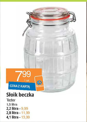 E.Leclerc Słoik beczka 1,8 litra oferta