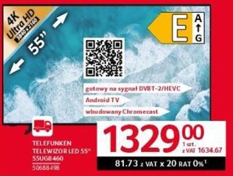 Selgros TELEFUNKEN TELEWIZOR LED 55" 55UG8460 oferta