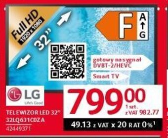 Selgros TELEWIZOR LED 32" 32LQ631COZA oferta
