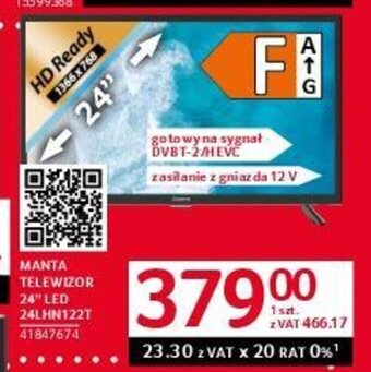Selgros MANTA TELEWIZOR 24" LED 24LHN122T oferta