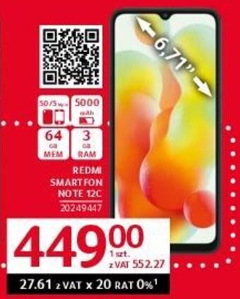 Selgros REDMI SMARTFON NOTE 12C oferta
