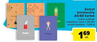 Carrefour Zeszyt a5 60 kartek fizyka oferta