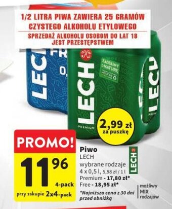 Intermarche Piwo LECH 4x0,5l oferta
