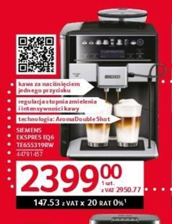 Selgros SIEMENS EKSPRES EQ6 TE655319RW oferta