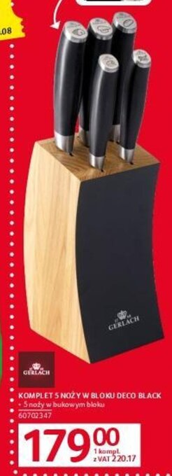 Selgros KOMPLET 5 NOŻY W BLOKU DECO BLACK oferta