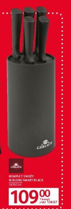 Selgros KOMPLET 5 NOŻY W BLOKU SMART BLACK oferta