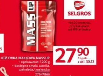 Selgros ODŻYWKA BIAŁKOWA MASS UP 1200 g oferta