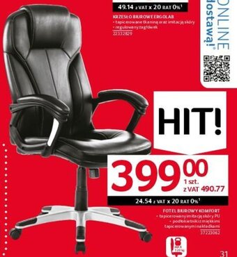 Selgros FOTEL BIUROWY KOMFORT oferta