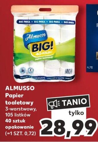 Kaufland ALMUSSO Papier toaletowy 3-warstwowy 105 listków 40 sztuk oferta