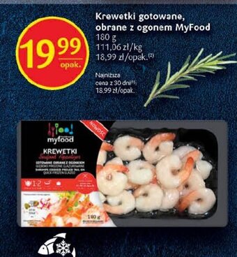 Delikatesy Centrum Krewetki gotowane, obrane z ogonem MyFood 180 g oferta