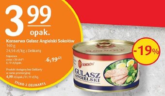 Delikatesy Centrum Konserwa Gulasz Angielski Sokołów 160 g oferta