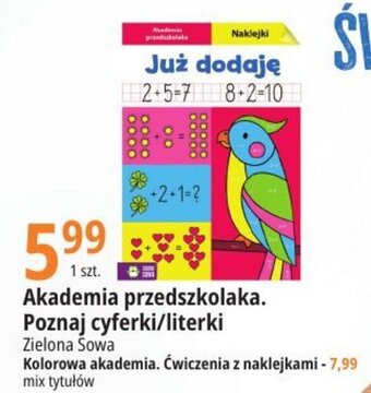 E.Leclerc Akademia przedszkolaka. Poznaj cyferki/literki Zielona Sowa oferta