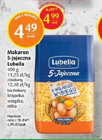 Delikatesy Centrum Makaron 5-jajeczna Lubella 400 g oferta