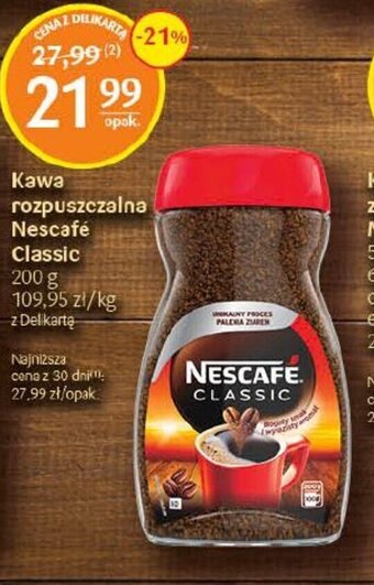 Delikatesy Centrum Kawa rozpuszczalna Nescafé Classic 200 g oferta