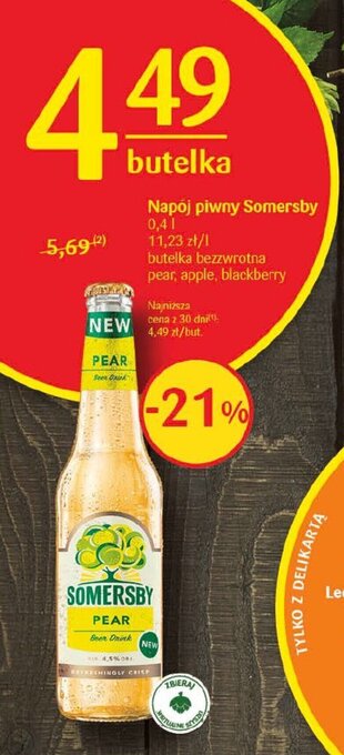 Delikatesy Centrum Napój piwny Somersby 0,4 l oferta