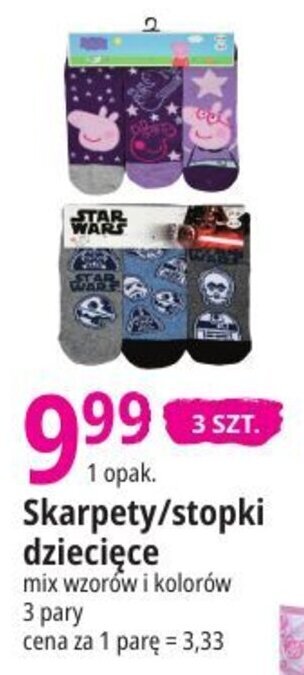 E.Leclerc Skarpety/stopki dziecięce 3 pary oferta