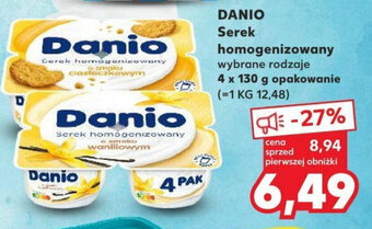 Kaufland Danio Serek homogenizowany 4x130g oferta