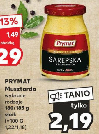 Kaufland PRYMAT Musztarda 180/185g oferta