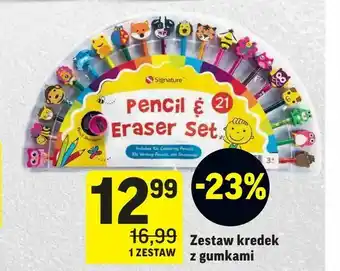 Intermarche Zestaw kredek z gumkami oferta