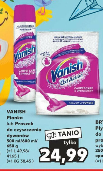 Kaufland VANISH Pianka lub Proszek do czyszczenia dywanów 500 ml/600 ml/650 g oferta